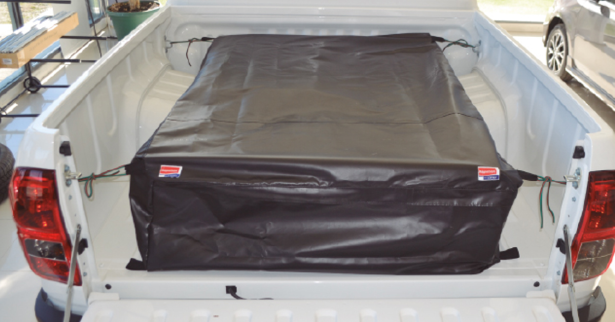 Bolso de lona PVC que protege el equipaje transportado en camionetas. 